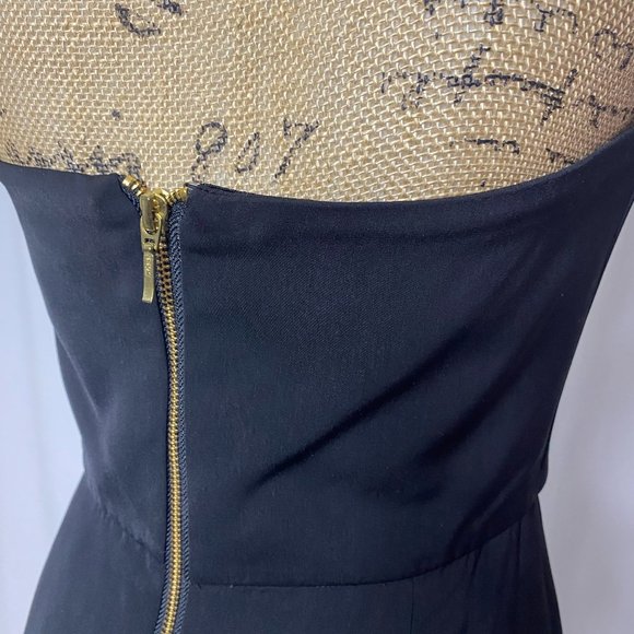 Shona Joy Black Strapless Draped Tulip Sweetheart Dress - Picture 7 of 11